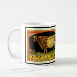 Vintage Roast Beef Cow label illustration - Mug