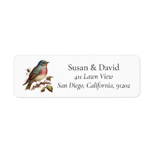 Vintage Robin Bird Personalised Address