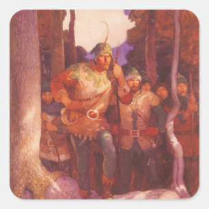 Vintage Robin Hood and His Merry Men by NC Wyeth Square Sticker