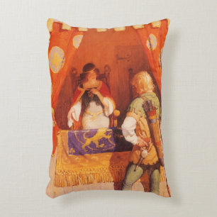 Vintage Robin Hood Meets Maid Marian by NC Wyeth Decorative Cushion