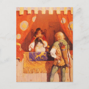 Vintage Robin Hood Meets Maid Marian by NC Wyeth Postcard