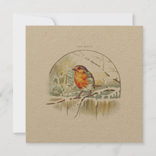 VINTAGE ROBIN "MERRY CHRISTMAS" GREETING CARD