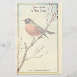 Vintage Robin Stationery