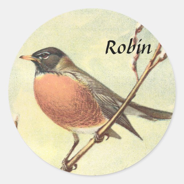 Vintage Robin Stickers (Front)