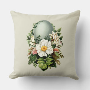 Vintage Robins Egg and Rose Cushion