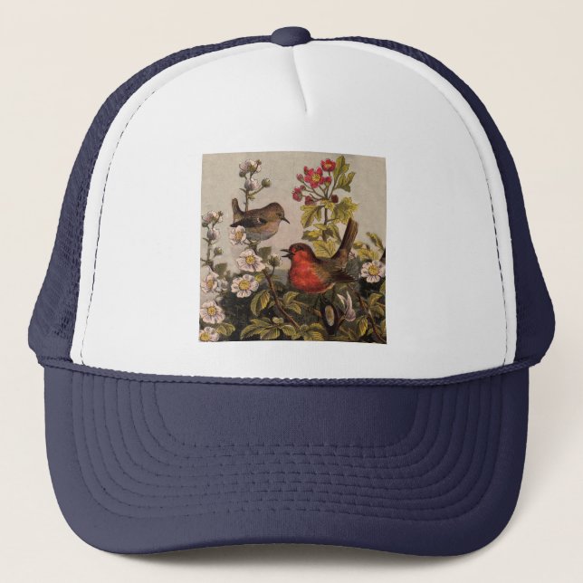 Vintage Robins for Bird Lovers Trucker Hat (Front)