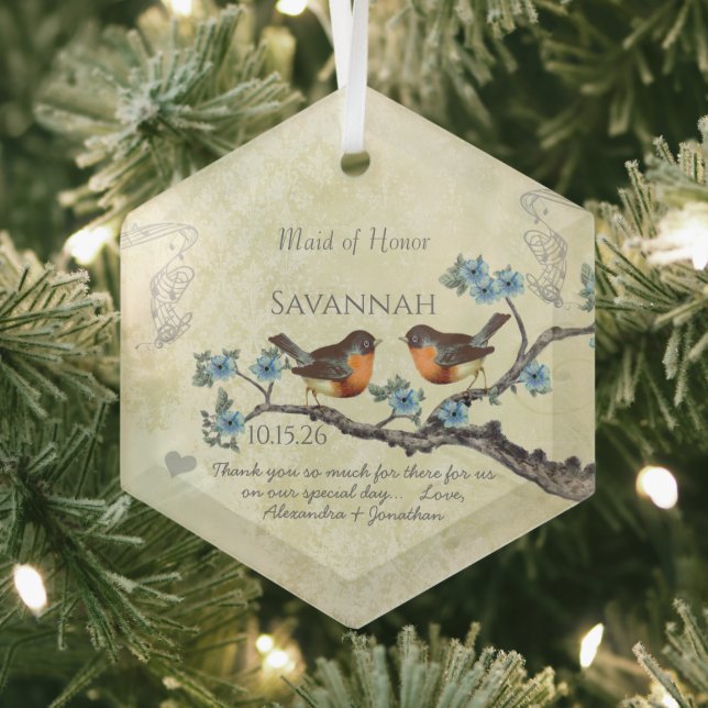 Vintage Robins Maid of Honour Ornaments (Insitu)