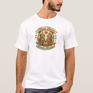 Vintage robot couple sticker T-Shirt