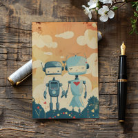 Vintage Robot Science Fiction Couple