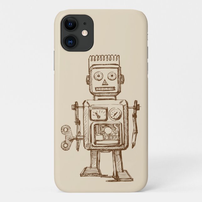 Vintage Robot Sketch / Drawing Case-Mate iPhone Case (Back)