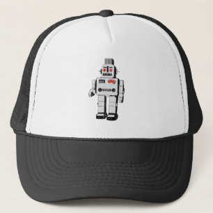 vintage robot trucker hat