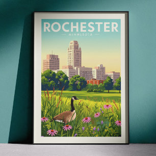 Vintage Rochester Minnesota Poster