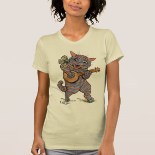Vintage Rock And Roll Cat by Louis Wain T-Shirt
