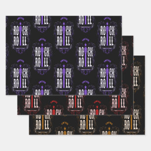 Vintage Rock And Roll Wrapping Paper Sheet