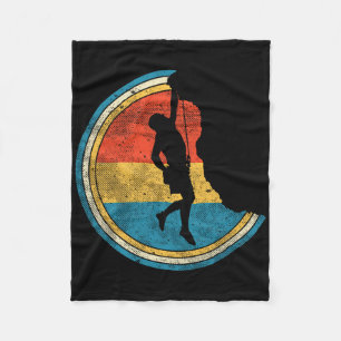 Vintage Rock Climbing - Distressed Climber Fleece Blanket