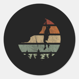 Vintage Rock Climbing Mountain Climber Gift  Classic Round Sticker