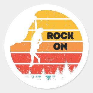 Vintage rock climbing retro bouldering classic round sticker