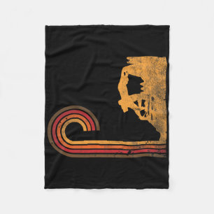 Vintage Rock Climbing Retro Bouldering Mountaineer Fleece Blanket