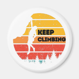 Vintage Rock Climbing Retro Climber Silhouette  Magnet