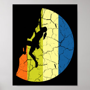Vintage Rock Climbing Retro Mountains Climber Tee_ Poster