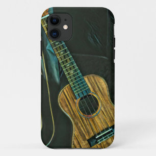 vintage rock guitar player artwork iPhone 11 case
