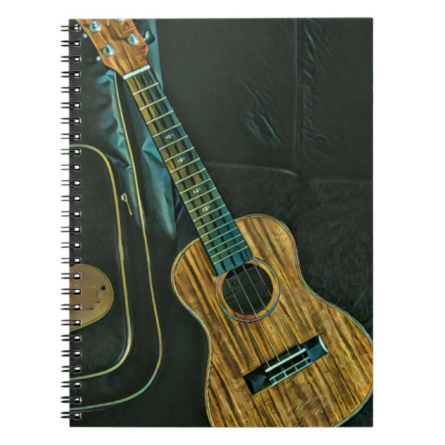vintage rock guitar player artwork notebook (Front)