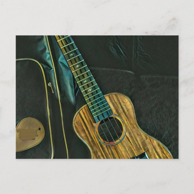 vintage rock guitar player artwork postcard (Front)