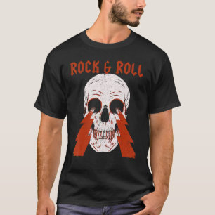 Vintage Rock N Roll Music Concert With Skull Light T-Shirt