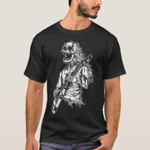 Vintage Rock N Roll Skeleton Guitar T-Shirt
