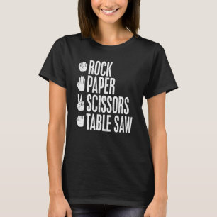 Vintage Rock Paper Scissors Table Saw  Women Men T-Shirt