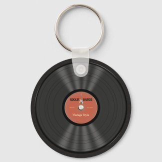 Vintage Rock Vinyl Record Key Ring