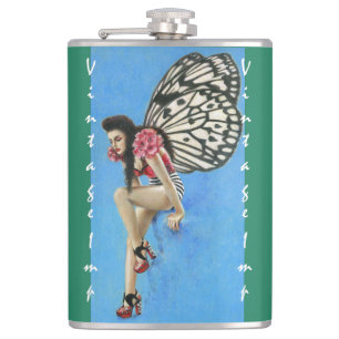 Vintage Rockabilly Imp Wrapped Flask