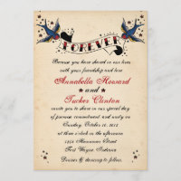 Vintage Rockabilly Tattoo Wedding Invitation