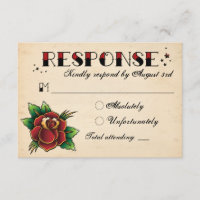 Vintage Rockabilly Tattoo Wedding RSVP