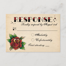 Vintage Rockabilly Tattoo Wedding RSVP