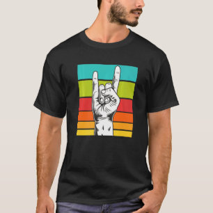 Vintage Rocker Hand Sign Rock Music Retro Rock T-Shirt