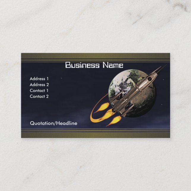 Vintage Rocket Business Card (Front)