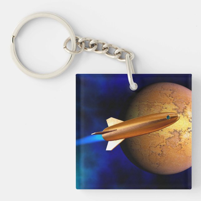 vintage rocket key ring (Front)