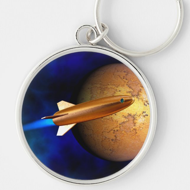 vintage rocket key ring (Front)