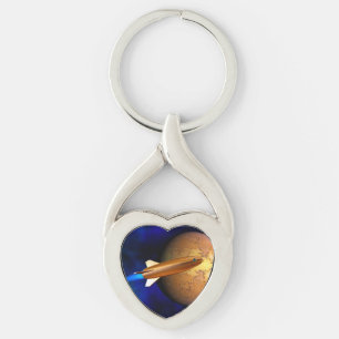 vintage rocket key ring