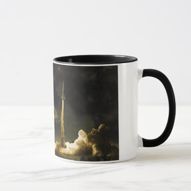 Vintage Rocket Launch Mug (Right)