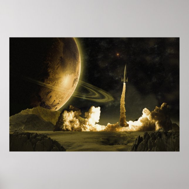 Vintage Rocket Launch Poster (Front)
