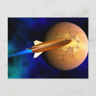 vintage rocket postcard