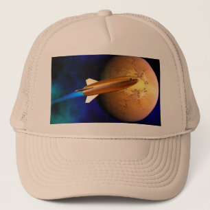 vintage rocket trucker hat