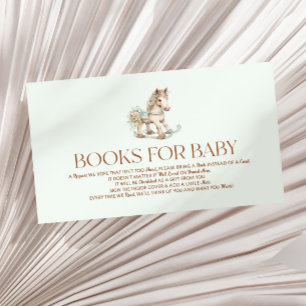 Vintage Rocking Horse Baby Shower Books For Baby Enclosure Card