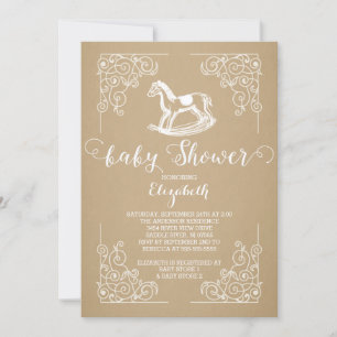 Vintage Rocking Horse Baby Shower Invitation