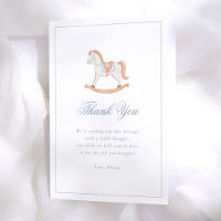 Vintage Rocking Horse Blue Gingham Baby Shower