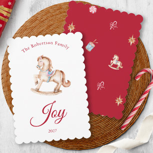 Vintage Rocking Horse Christmas Card