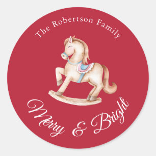 Vintage Rocking Horse Christmas Sticker