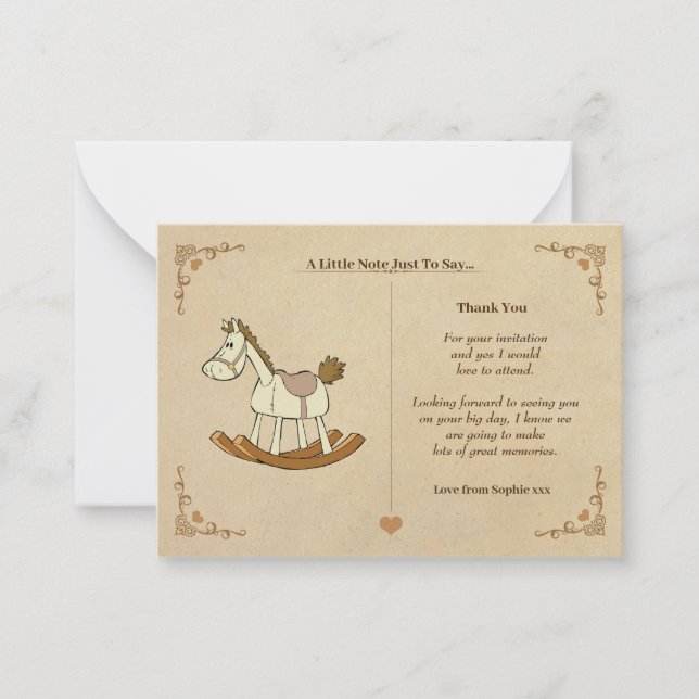 Vintage Rocking Horse Note Card (Front)